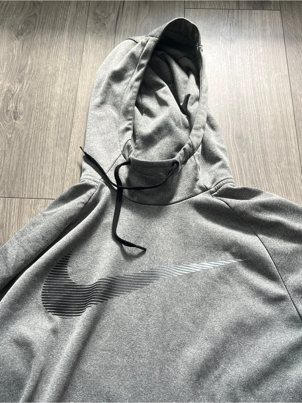 Nike Therma-Fit Mens Gray Hooded Pullover Sweatshirt Hoodie Size Large
